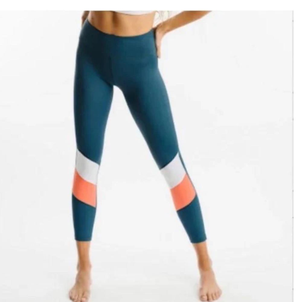 Zyia Active legging Teal Angle Block Light n Tight Hi Rise 7/8 ankle compression